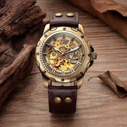 Mens Skeleton Steampunk Automatic Mechanical Watch