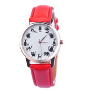 Cat Lover Womens Watch Leather Quartz