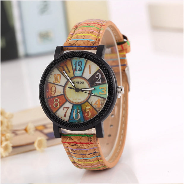 Casual Vintage Leather Women Quartz Wrist Watch Gift Clock